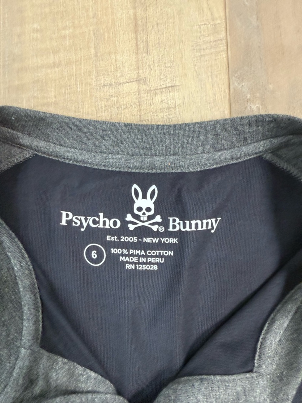 Psycho Bunny Blue & Gray Raglan Henley Shirt - Picture 3 of 4